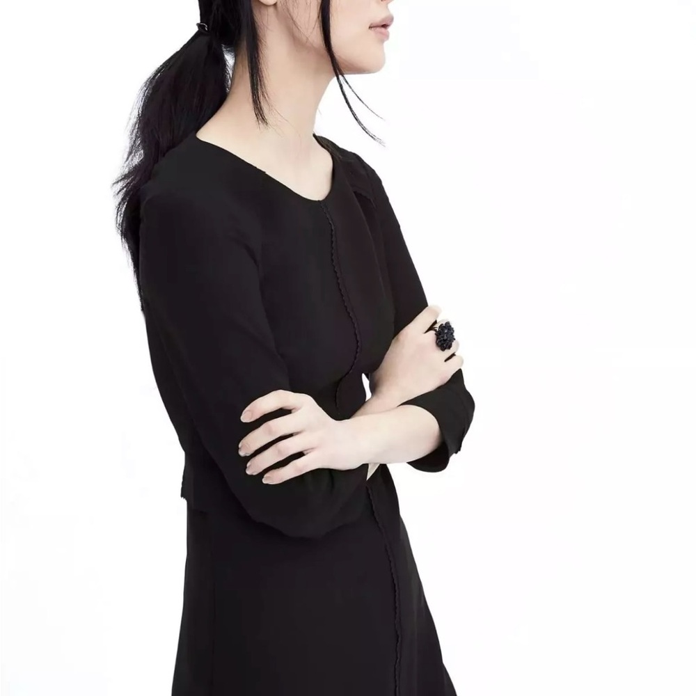 BOGO Banana Republic Black Shift Dress with Scallop Detail - Picture 2 of 9